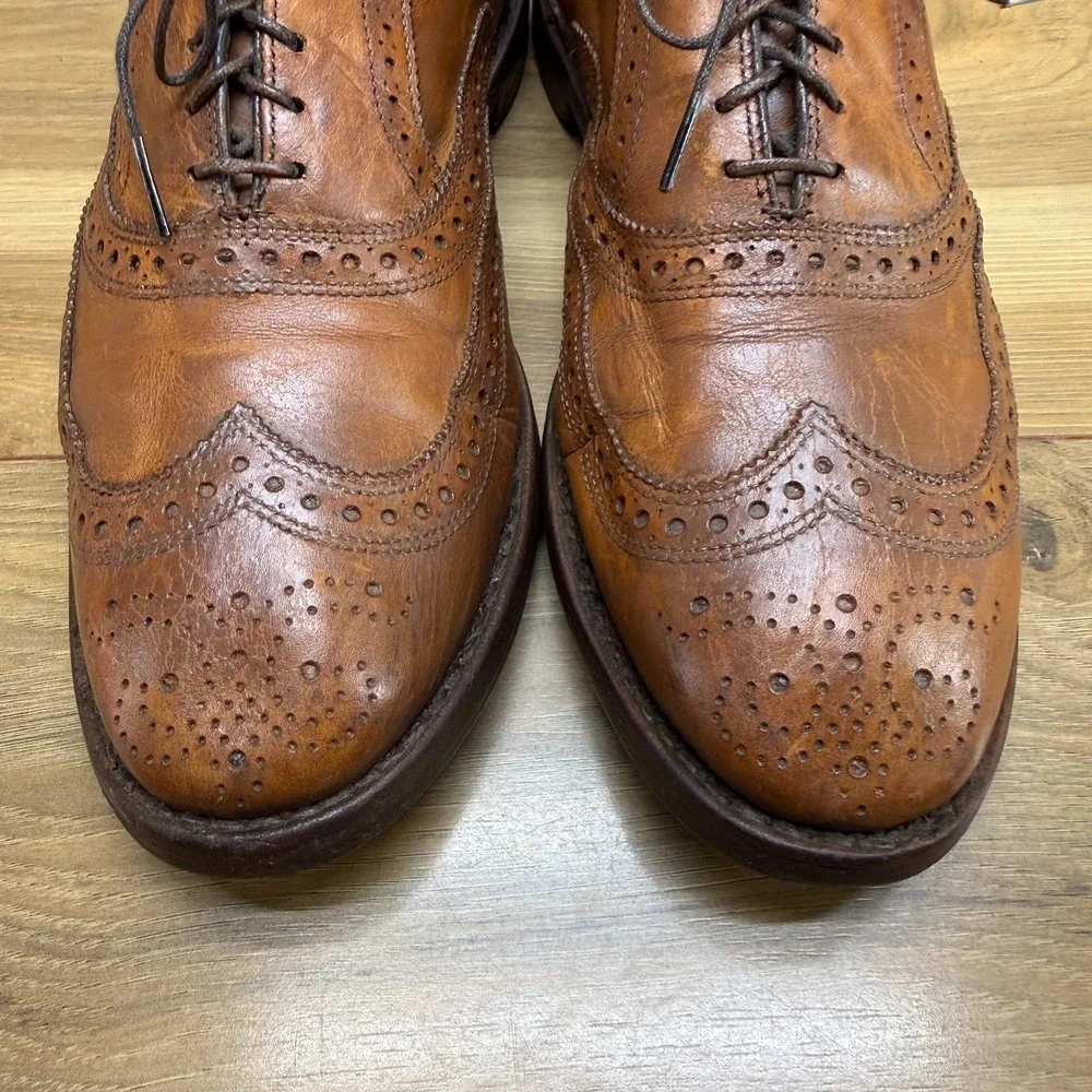 Allen Edmonds Mcallister Walnut Oxfords Mens 9 EEE Walnut Wingtip Brogue Formal
